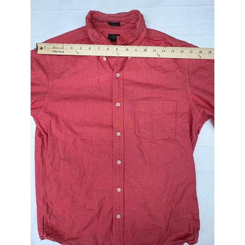 J Crew Oxford Shirt Mens Medium Pink Slim Fit 100% Cotton Pocket Long Sleeve